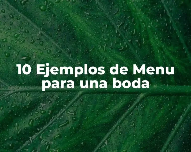 10 Ejemplos de Menu para una boda