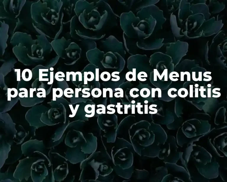 10 Ejemplos de Menus para persona con colitis y gastritis