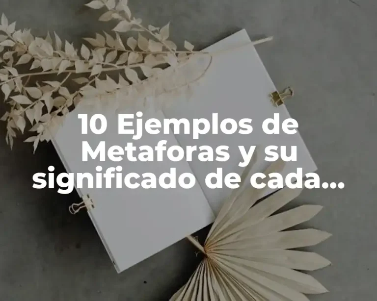 10 Ejemplos de Metaforas y su significado de cada metafora