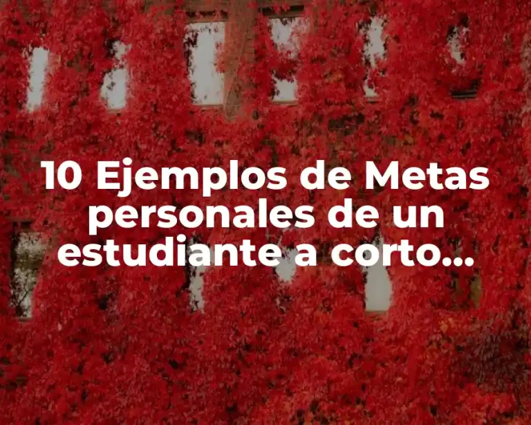 10 Ejemplos de Metas personales de un estudiante a corto plazo