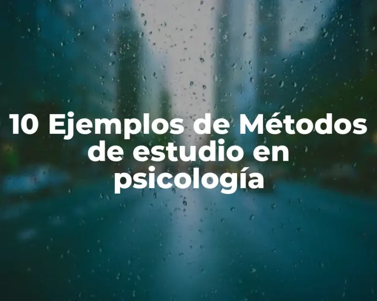 10 Ejemplos de Métodos de estudio en psicología