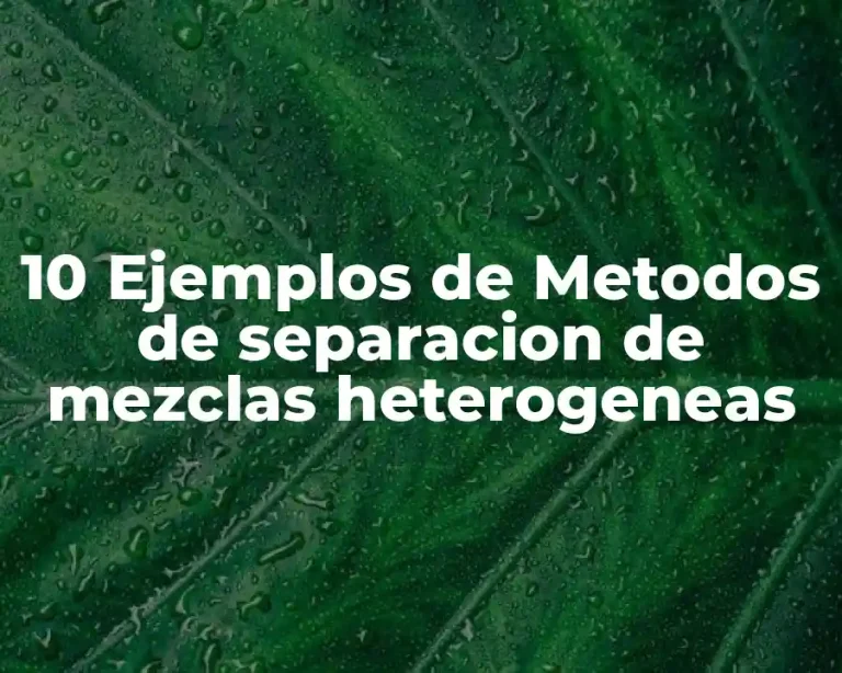 10 Ejemplos de Metodos de separacion de mezclas heterogeneas