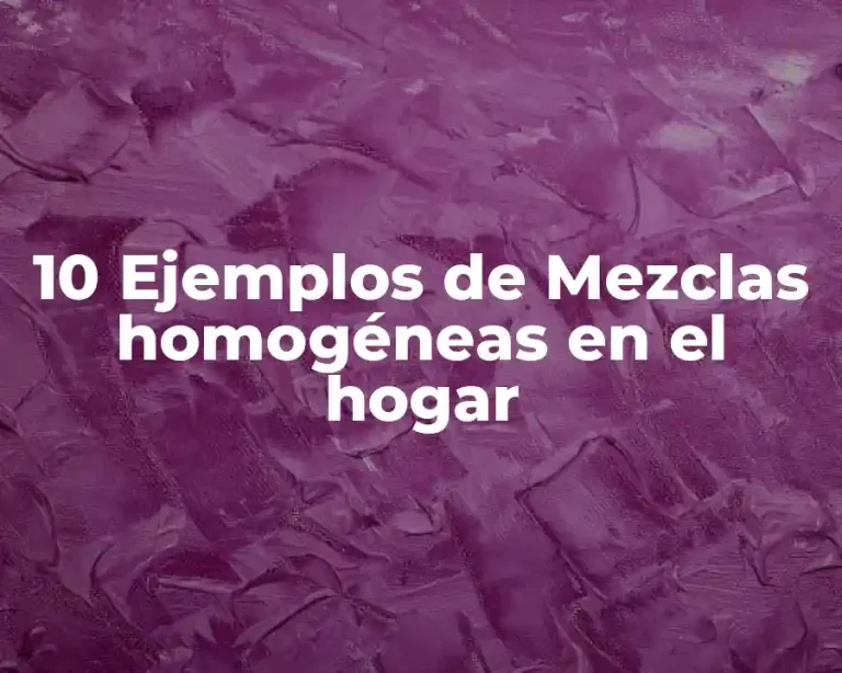 10 Ejemplos de Mezclas homogéneas en el hogar