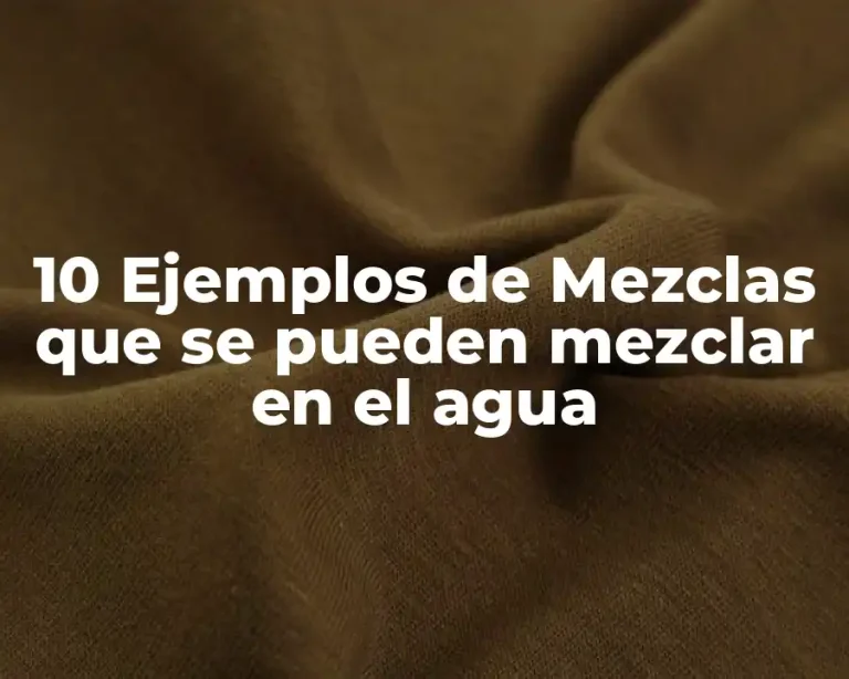 10 Ejemplos de Mezclas que se pueden mezclar en el agua