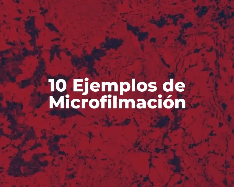 10 Ejemplos de Microfilmación
