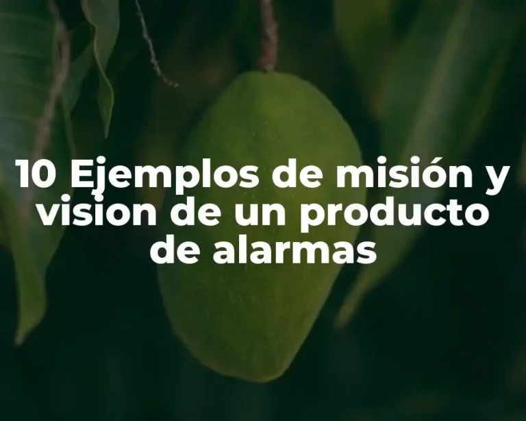 10 Ejemplos de misión y vision de un producto de alarmas
