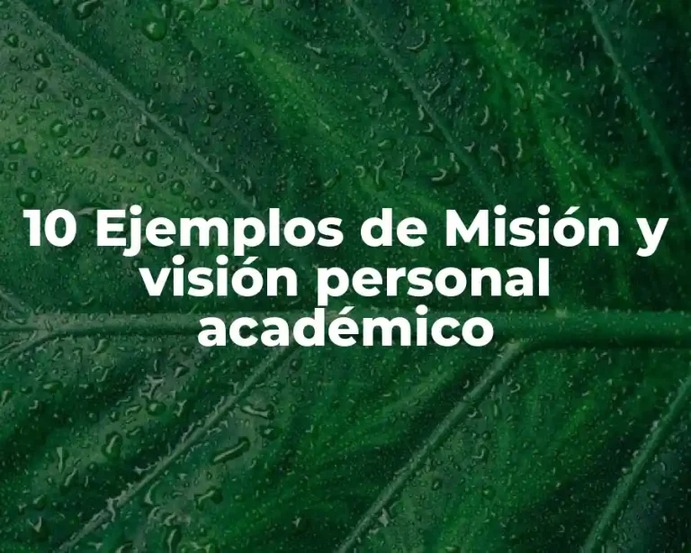 10 Ejemplos de Misión y visión personal académico
