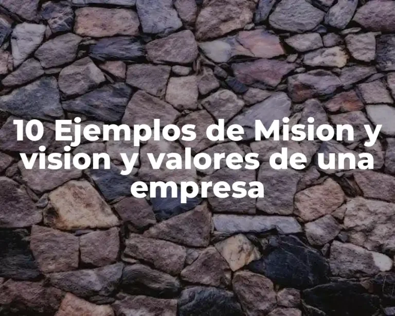 10 Ejemplos de Mision y vision y valores de una empresa