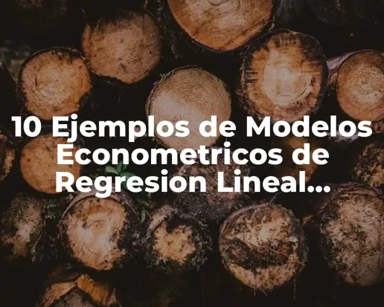 10 Ejemplos de Modelos Econometricos de Regresion Lineal Multiple en Mexico