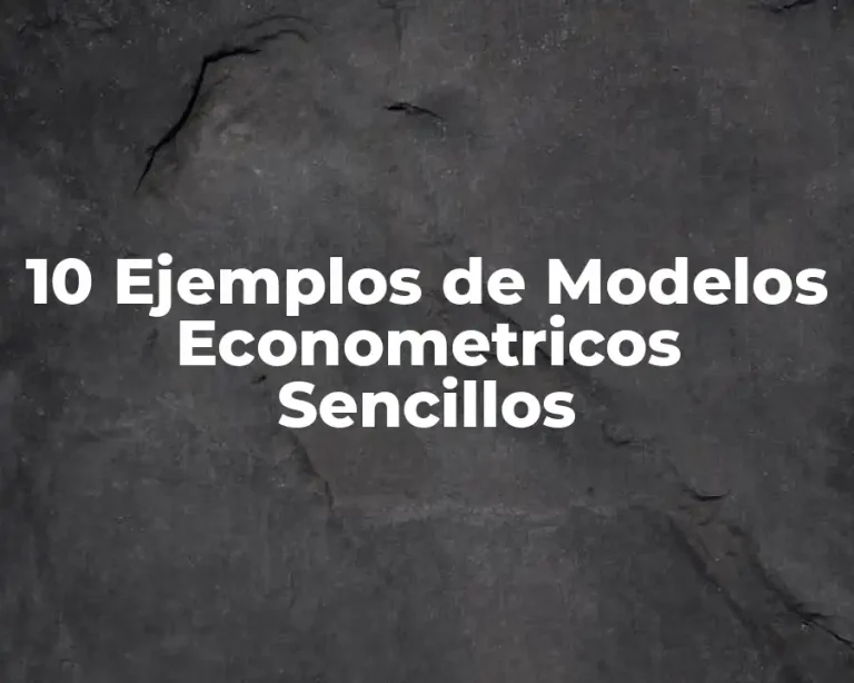10 Ejemplos de Modelos Econometricos Sencillos