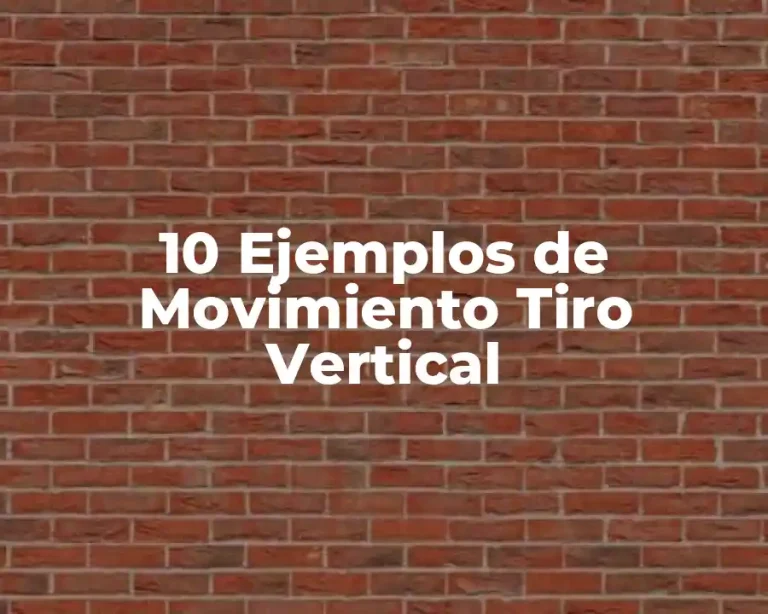 10 Ejemplos de Movimiento Tiro Vertical