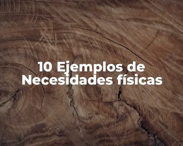10 Ejemplos de Necesidades físicas