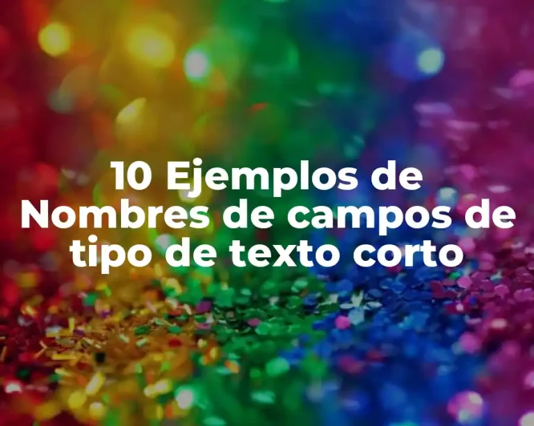 10 Ejemplos de Nombres de campos de tipo de texto corto