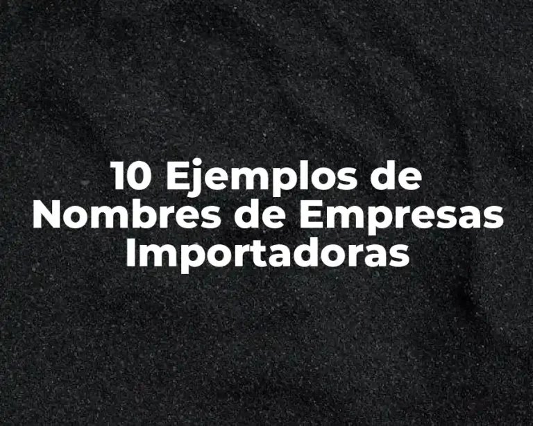10 Ejemplos de Nombres de Empresas Importadoras