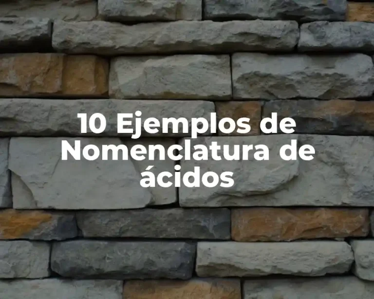10 Ejemplos de Nomenclatura de ácidos