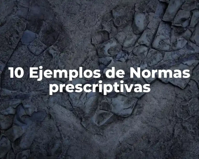 10 Ejemplos de Normas prescriptivas