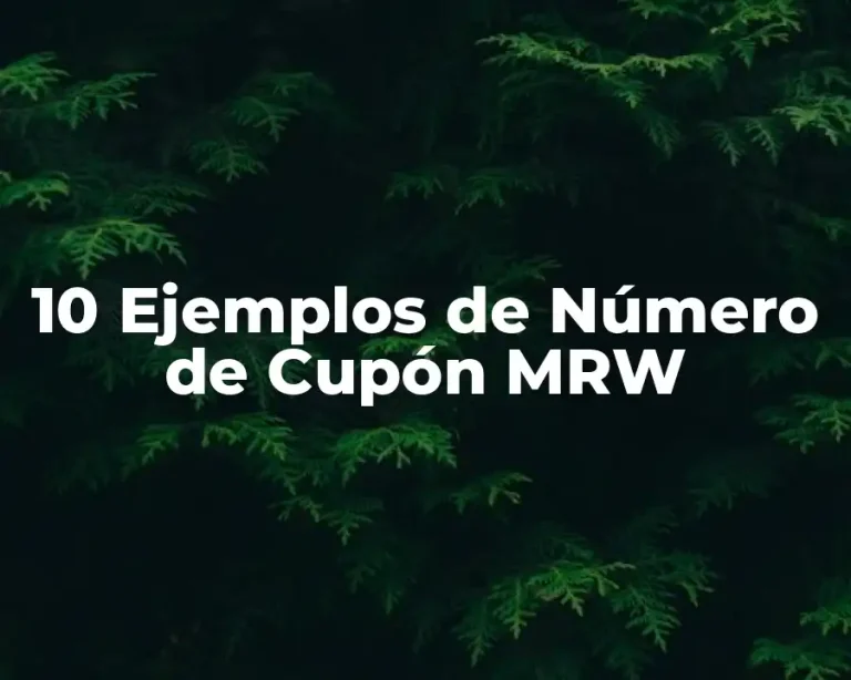 10 Ejemplos de Número de Cupón MRW