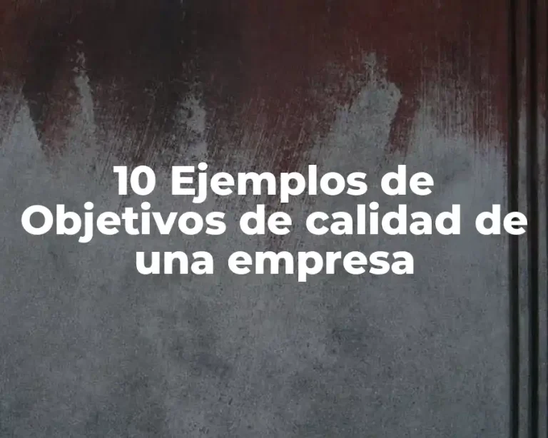 10 Ejemplos de Objetivos de calidad de una empresa