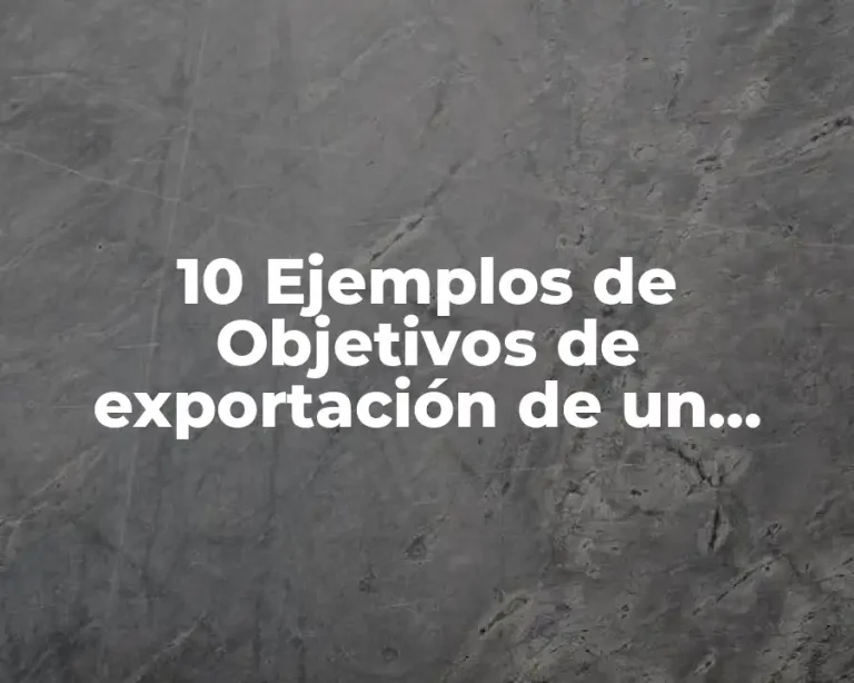 10 Ejemplos de Objetivos de exportación de un producto