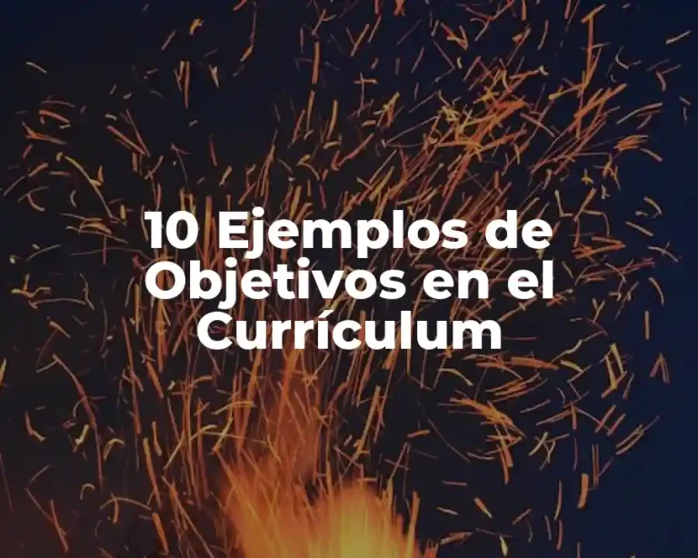 10 Ejemplos de Objetivos en el Currículum