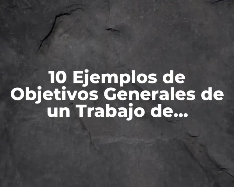 10 Ejemplos de Objetivos Generales de un Trabajo de Investigación