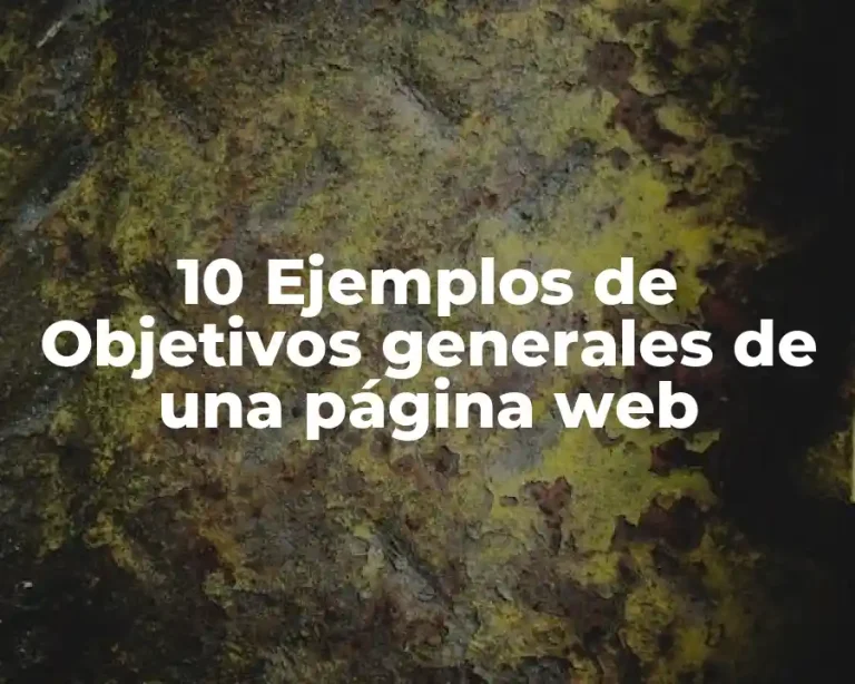 10 Ejemplos de Objetivos generales de una página web
