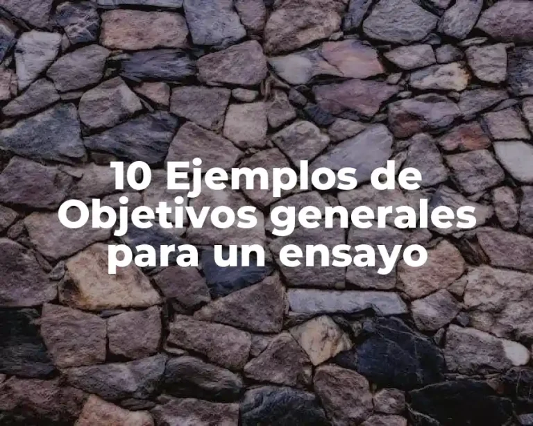 10 Ejemplos de Objetivos generales para un ensayo