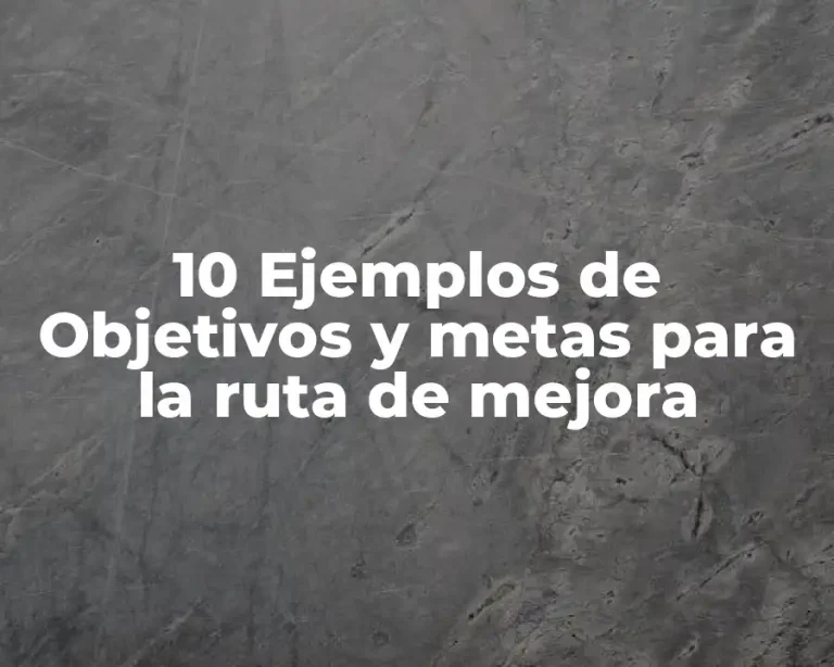 10 Ejemplos de Objetivos y metas para la ruta de mejora