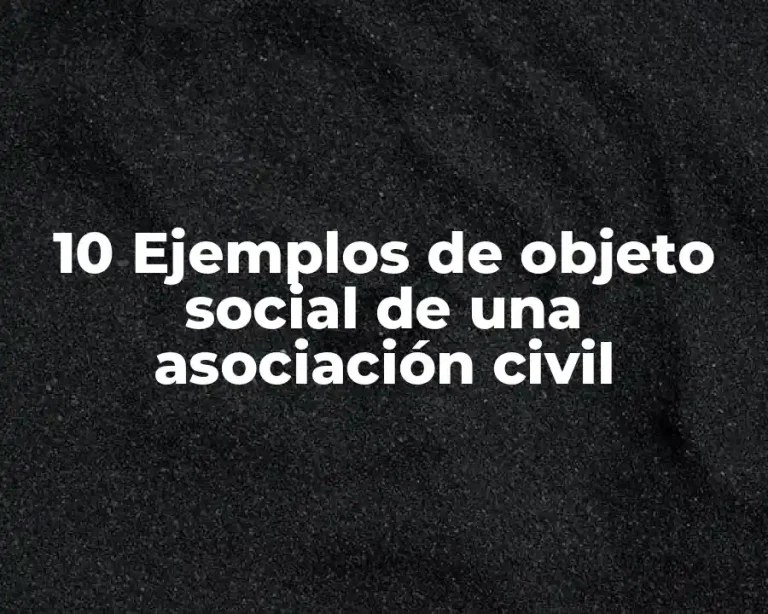 10 Ejemplos de objeto social de una asociación civil