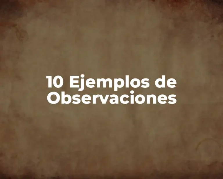10 Ejemplos de Observaciones