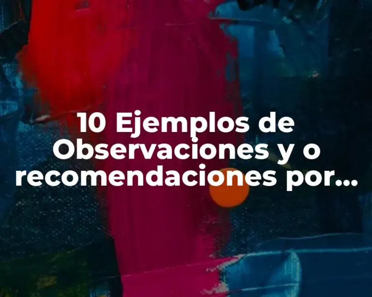 10 Ejemplos de Observaciones y o recomendaciones por bimestre y asignatura
