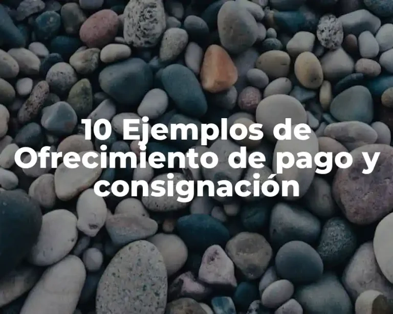 10 Ejemplos de Ofrecimiento de pago y consignación