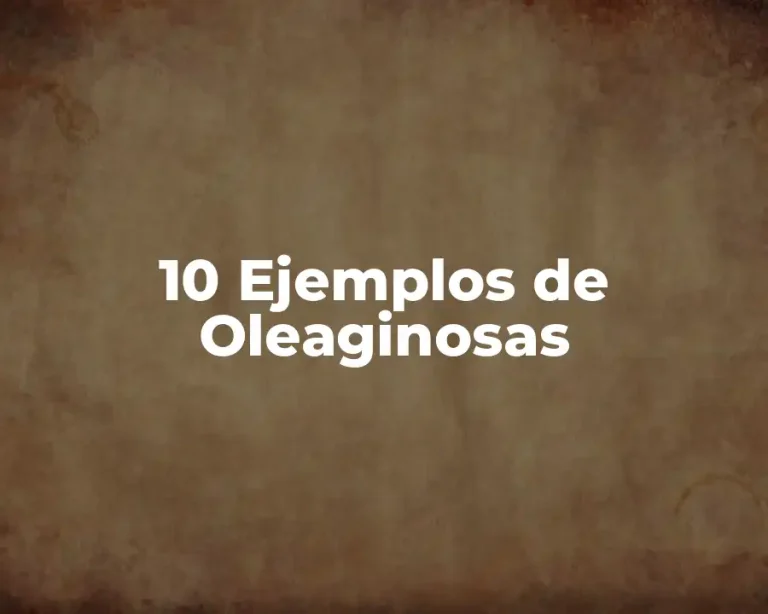 10 Ejemplos de Oleaginosas