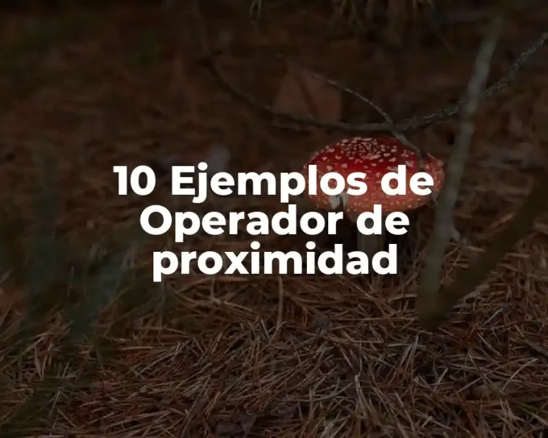 10 Ejemplos de Operador de proximidad