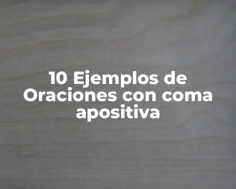 10 Ejemplos de Oraciones con coma apositiva