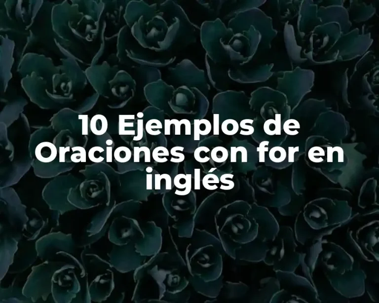 10 Ejemplos de Oraciones con for en inglés