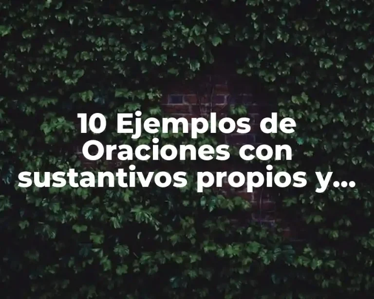 10 Ejemplos de Oraciones con sustantivos propios y comunes para niños