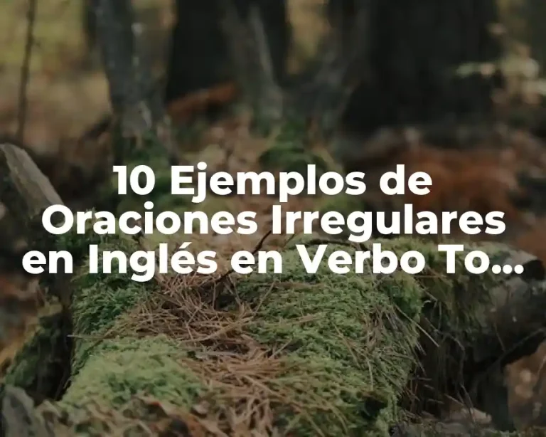 10 Ejemplos de Oraciones Irregulares en Inglés en Verbo To Be
