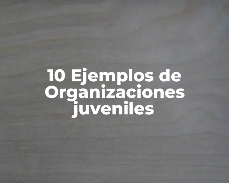 10 Ejemplos de Organizaciones juveniles