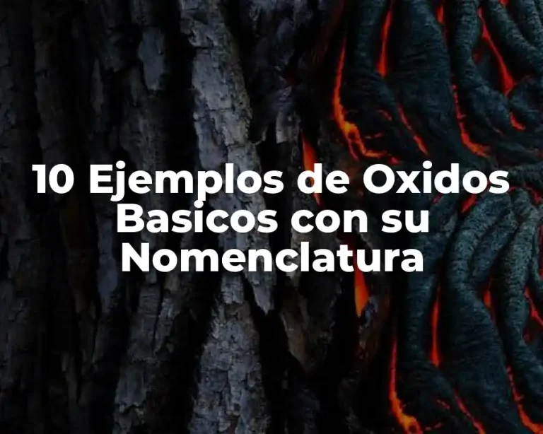 10 Ejemplos de Oxidos Basicos con su Nomenclatura