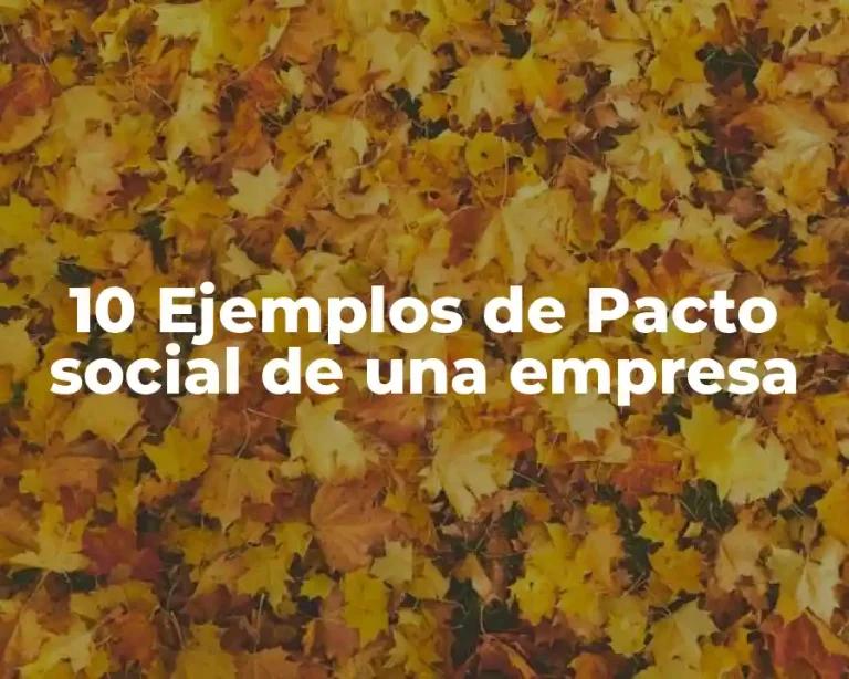 10 Ejemplos de Pacto social de una empresa
