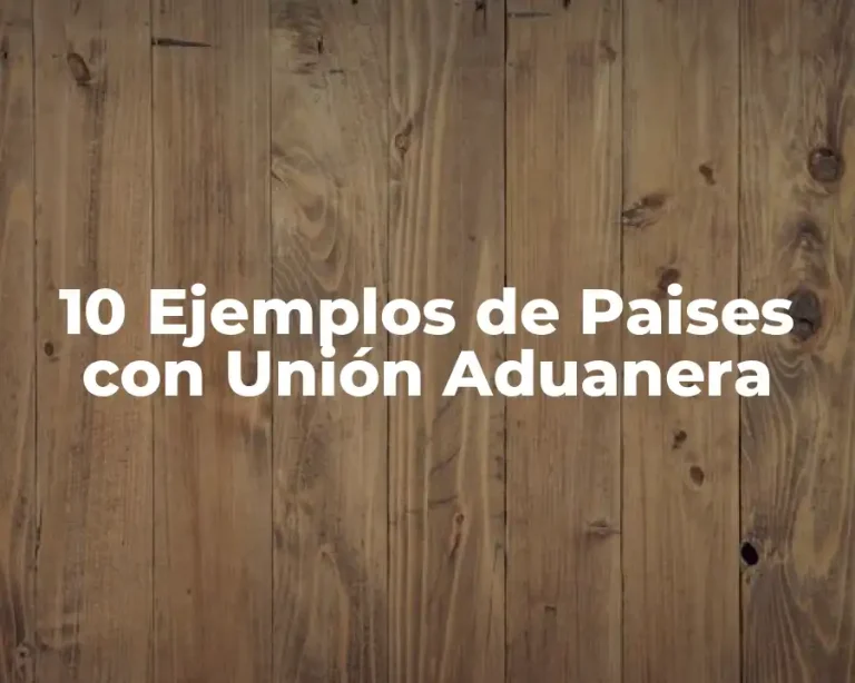 10 Ejemplos de Paises con Unión Aduanera