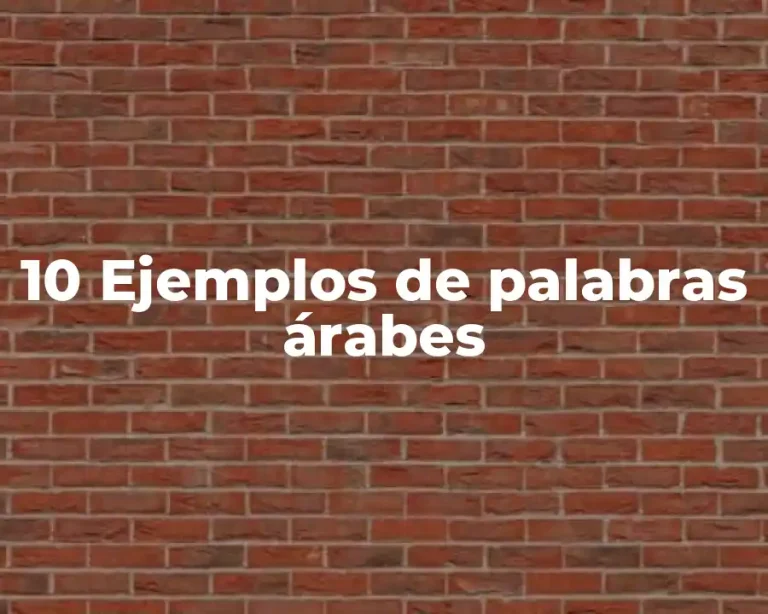 10 Ejemplos de palabras árabes