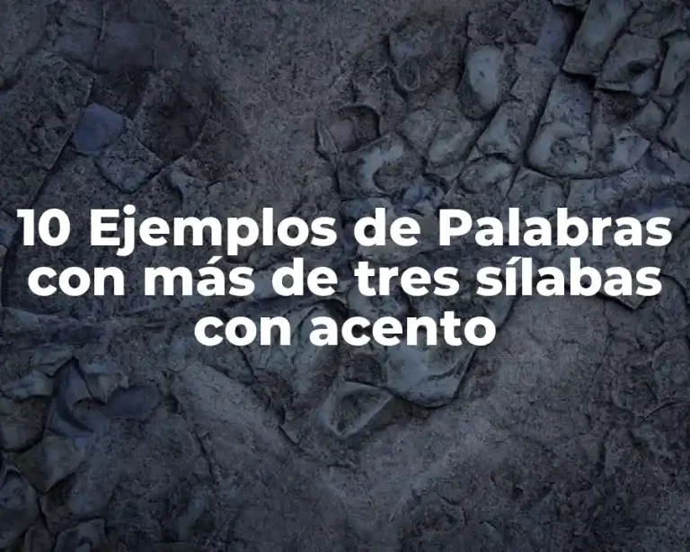 10 Ejemplos de Palabras con más de tres sílabas con acento