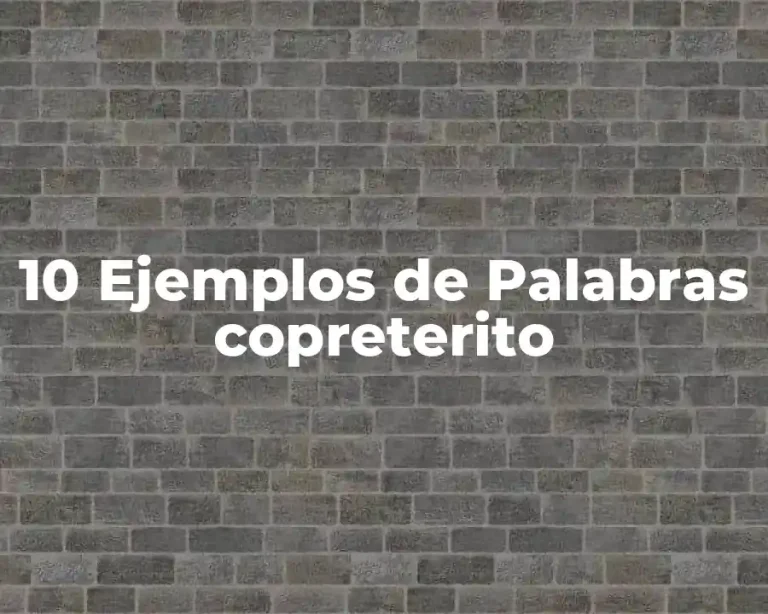 10 Ejemplos de Palabras copreterito
