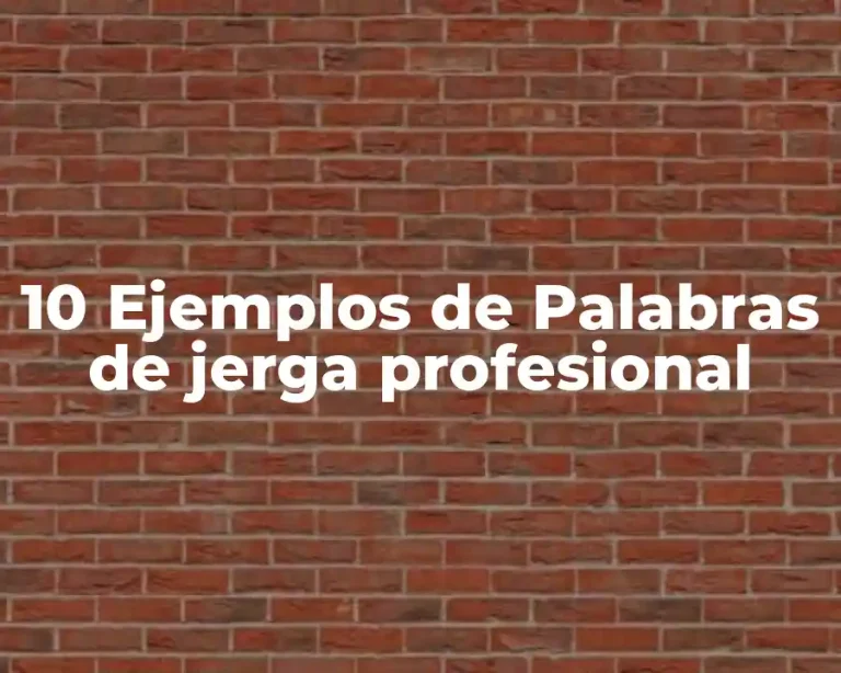 10 Ejemplos de Palabras de jerga profesional