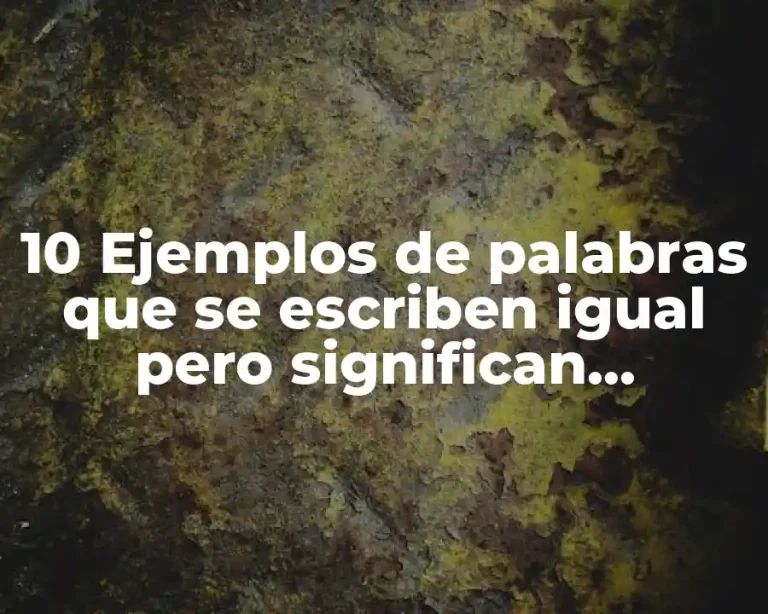 10 Ejemplos de palabras que se escriben igual pero significan diferente