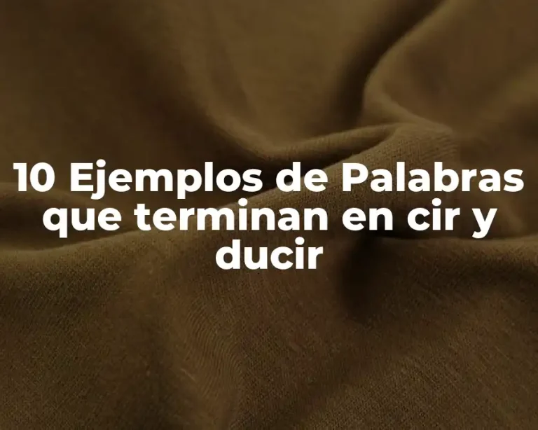 10 Ejemplos de Palabras que terminan en cir y ducir