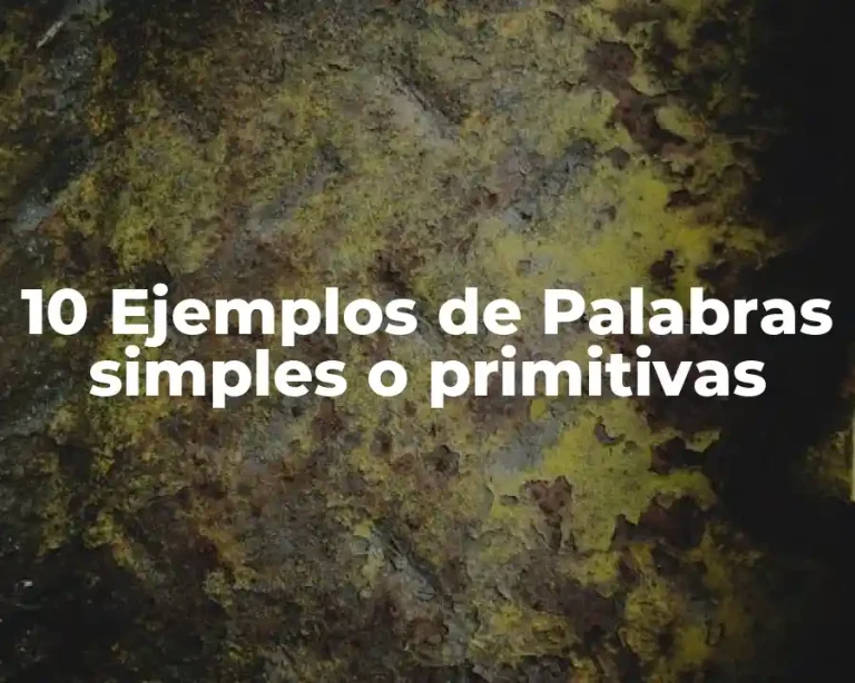 10 Ejemplos de Palabras simples o primitivas