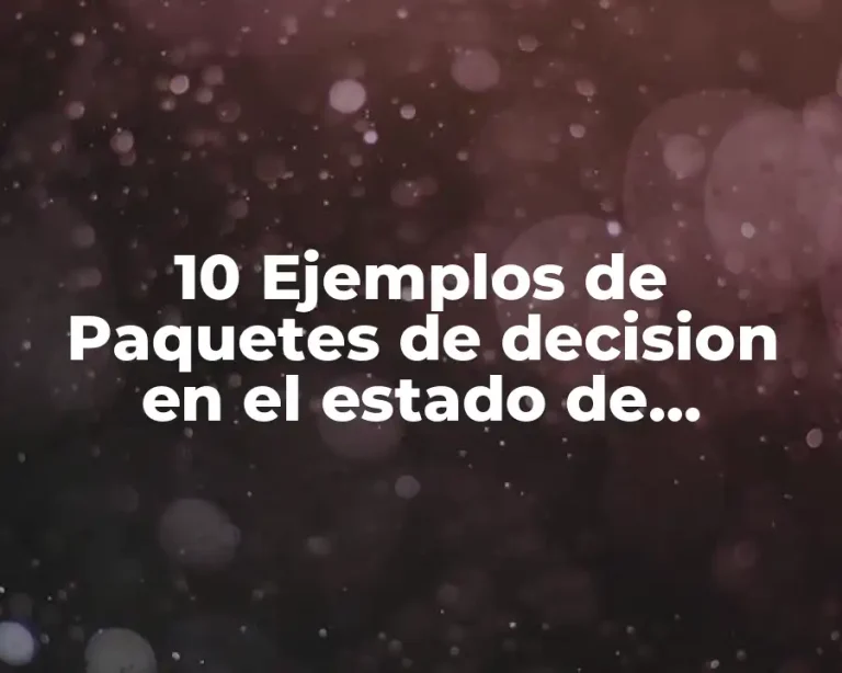 10 Ejemplos de Paquetes de decision en el estado de Zacatecas